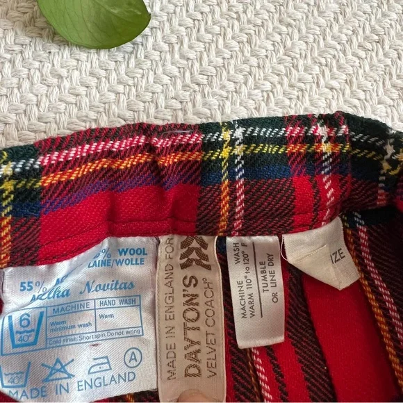 Vintage Plaid Scottish Kilt Style Wool Blend Skirt - Picture 4 of 7